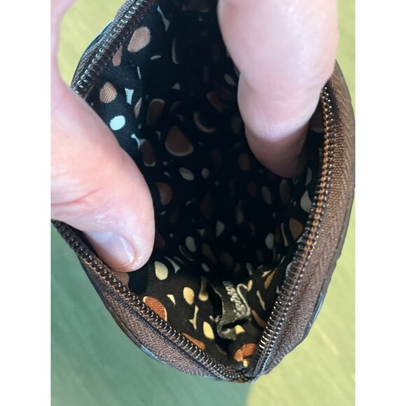 Small Black Leather Heart Coin Purse With Crocodile Embossed Trim & Zipper Closu - Picture 6 of 8